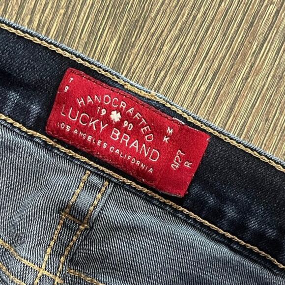 Lucky Brand Brooklyn Skinny Jeans Low Rise Denim Stretch Dark Wash Blue Sz 4/27 - Picture 7 of 12